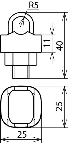 Verbinder Zn unbeh Klemmschraube Zn-guss Ø10mm