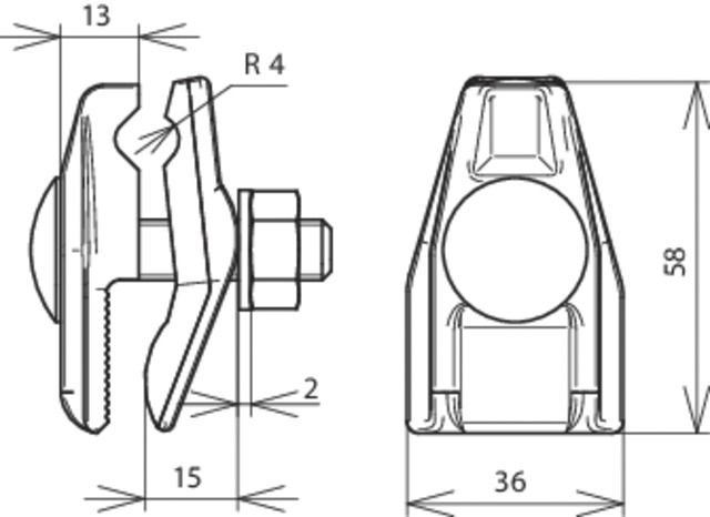 Anschlussklemme Ø7-10mm 0,4-12mm Guss f/vz Flachrundschraube