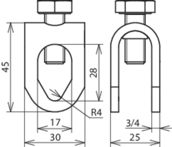 Stangenklemme Ø8-10mm 16mm ST f/vz SKT-Schr