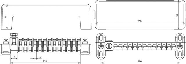 Potentialausgleichschiene 1ltg Ms m.Haube Aufb_fix