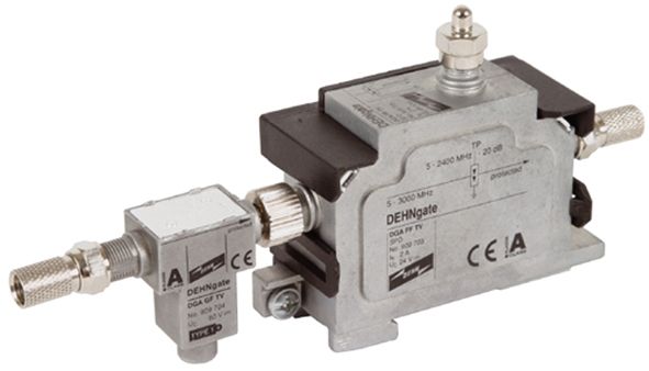 Ableiter Typ3 0-24VDC 2A TS35 300Va-gnd UHF-Connector Hutschiene TH35