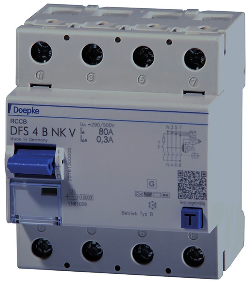 FI-Schutzschalter B 4p 400V 100A 0,03A 4TE REG 10kA 3kA/stoß