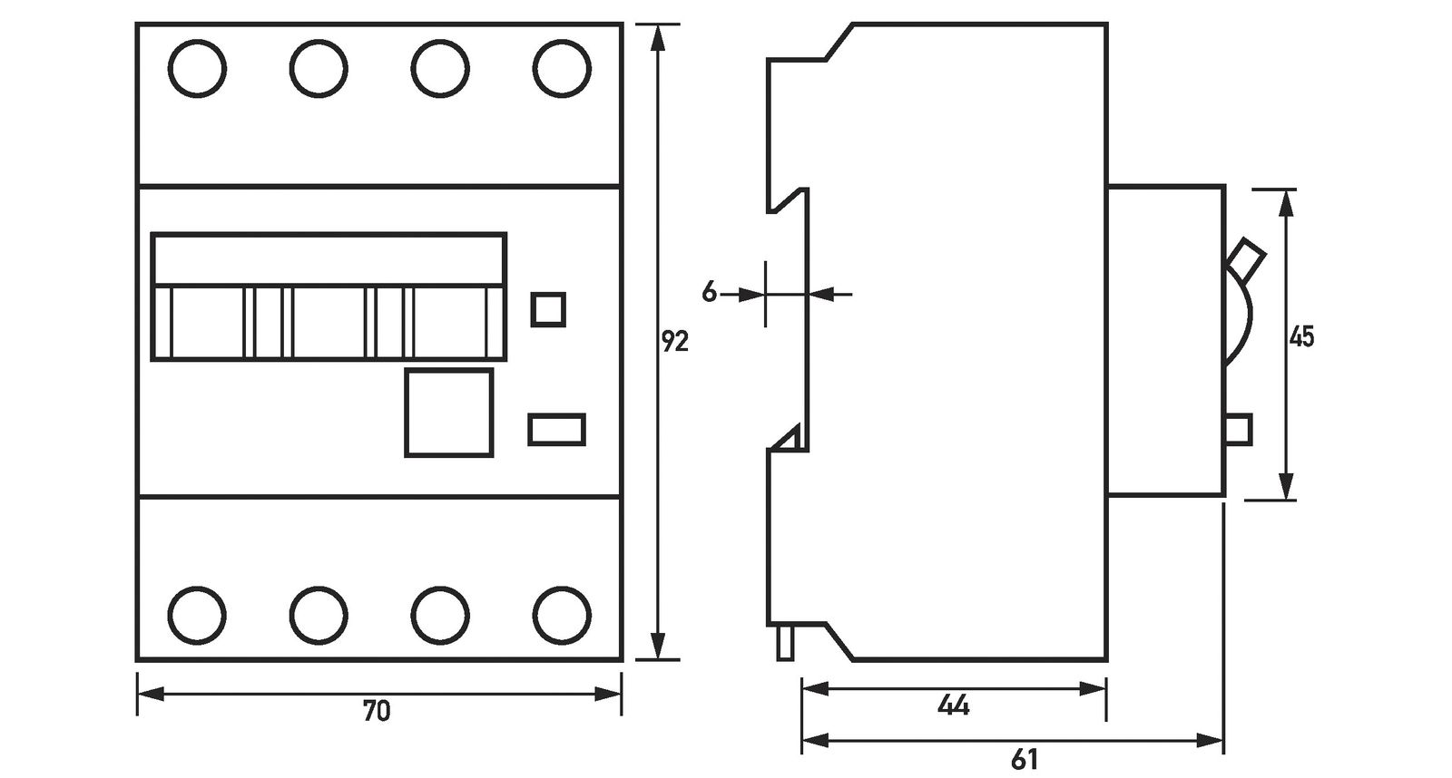 FI/LS-Schutzschalter C16 3p+N 0,03A A 4TE 3p 400V