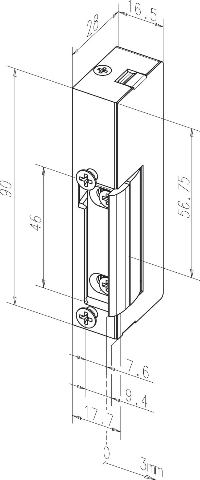 Türöffner 6-12V UC li/re Arbeitsstrom Mit mechanischer Entriegelung Einb