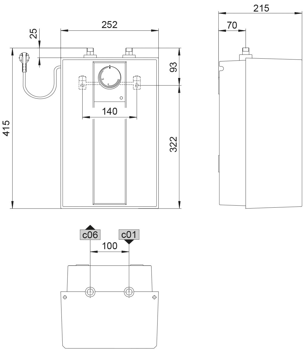 Warmwasserspeicher elt 2k 5l A Niederdr 230V 2kW