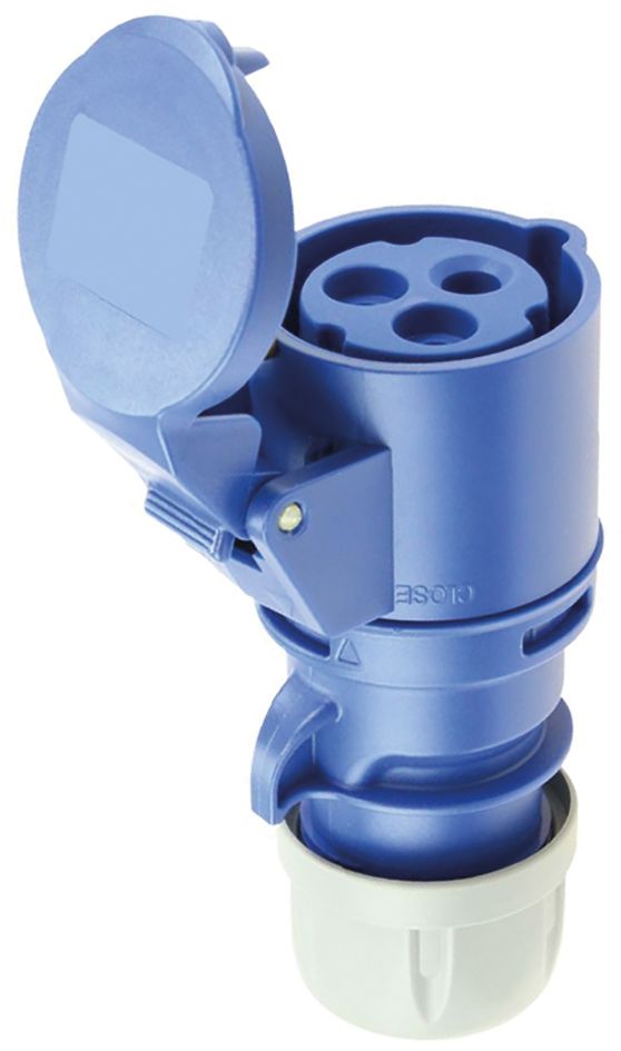 CEE-Kupplung 3p 16A IP44 IP44 230V/bl 6h Schraubkl ger Kst Knickschutztülle