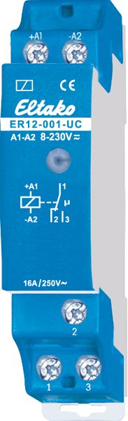 Installationsrelais 1TE elektr REG 2S AC 12-230V/UC 16A 230-250V