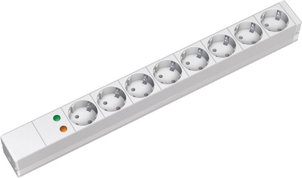 Steckdosenleiste 19 ÜSS 1HE 8Steckd 230V LED Rack-Stromverteilung m.LED-Anz