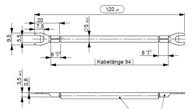 Verdrahtungsbrücke 1ph 123mm 6qmm Gabel isol sw