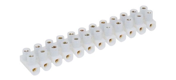 Klemmleiste 12p ws 32A 2,5qmm Direktmont Thermopl 16,6mm Schraub
