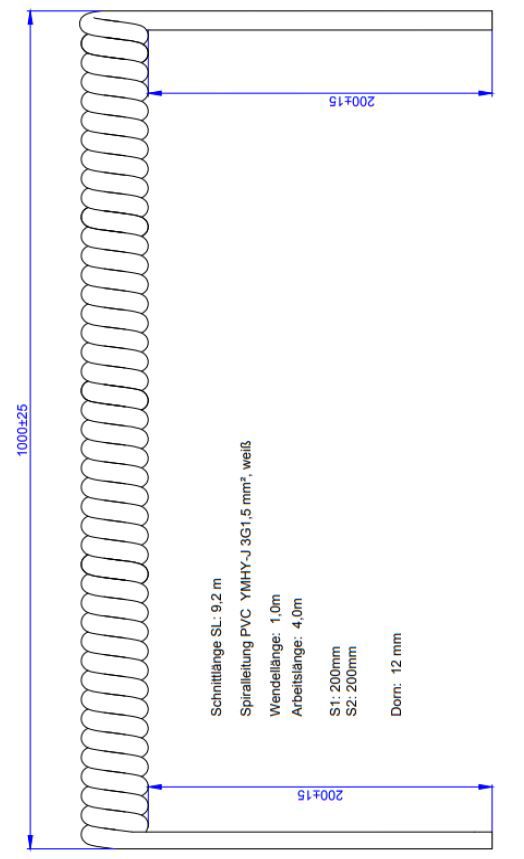 Spiralleitung 4m 3x1,5qmm ws IP20 0-70°C Polyvinylchlorid (PVC)