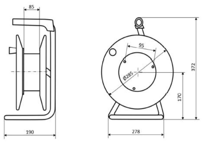 Kabeltrommel ST 40m H07RN-F 3x1,5mm IP44 3xSteckdosen m.Tragerahmen