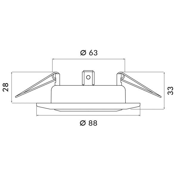 Einbaustrahler 50W Konv GX5,3 chr glz ST IP20 Ø/EB68mm