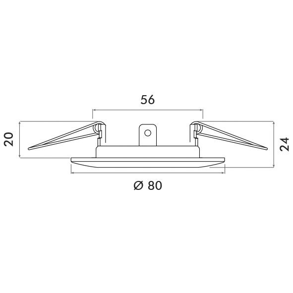 LED-Einbaustrahler 50W Konv chr glz IP20 1LED ST Ø/EB60mm