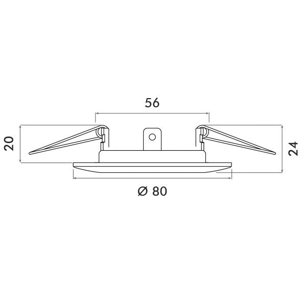 Einbaustrahler 50W Konv GX5,3 ms gbürst ST IP20 messing gebürstet Ø/EB60mm