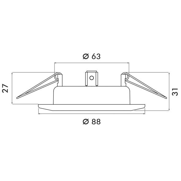 LED-Einbaustrahler 50W Konv chr glz IP20 1LED ST Ø/EB68mm