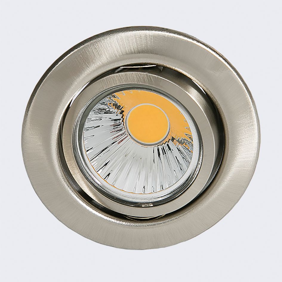 LED-Einbaustrahler 50W Konv ms gbürst ST IP20 1LED messing gebürstet Ø/EB68mm