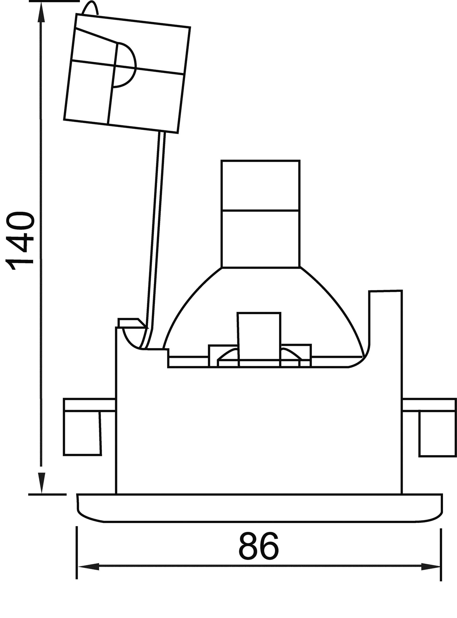 Einbaustrahler 50W Konv GX5,3 chr glz IP65 Alu Ø/EB70mm