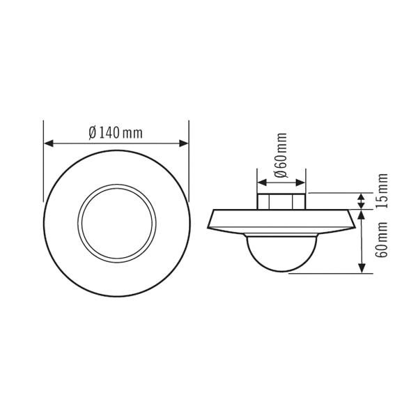Präsenzmeldersensor UP STANDARD UP 3m 0-360° rws IP20