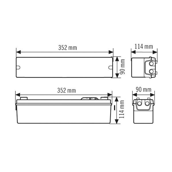 LED-Sicherheitsleuchte SLA 2,3W IP54 14m Wand/Decke 1LED eins/zweis auto.Selbstt