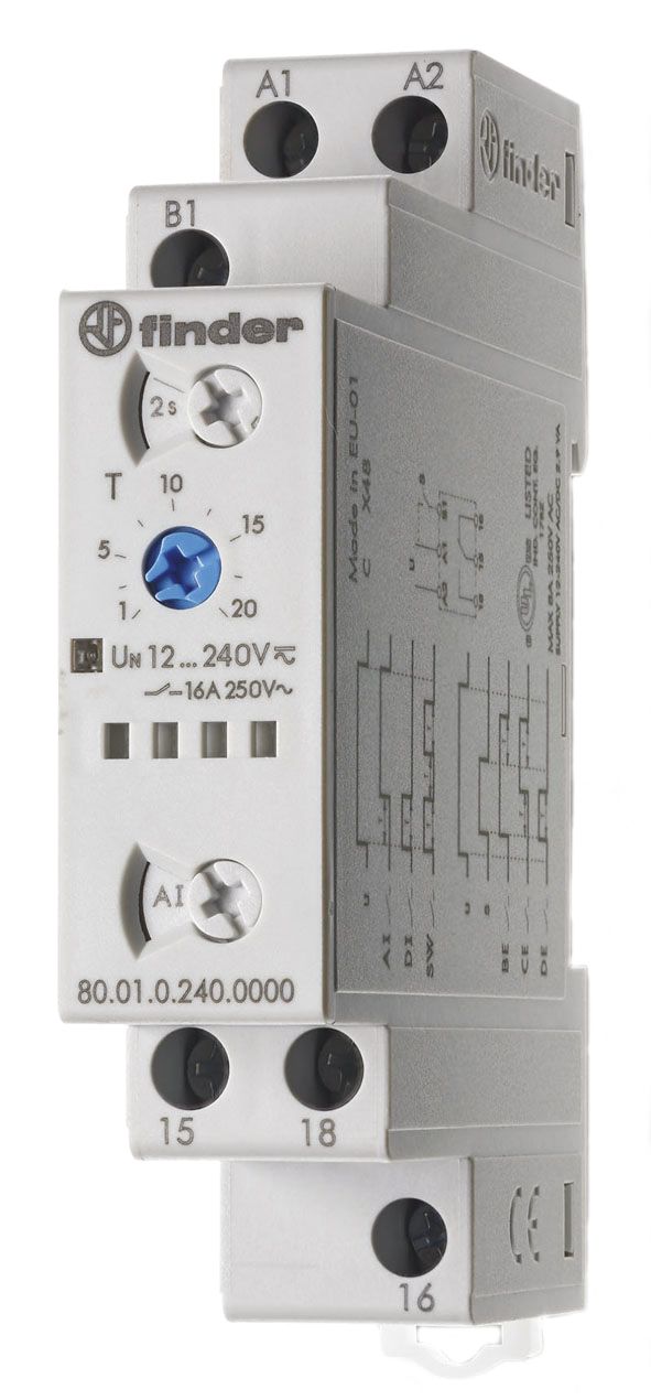 Zeitrelais 12-240V/AC 0.1s-24h ansprVerz Funktion ansprechverzögert Festzeit