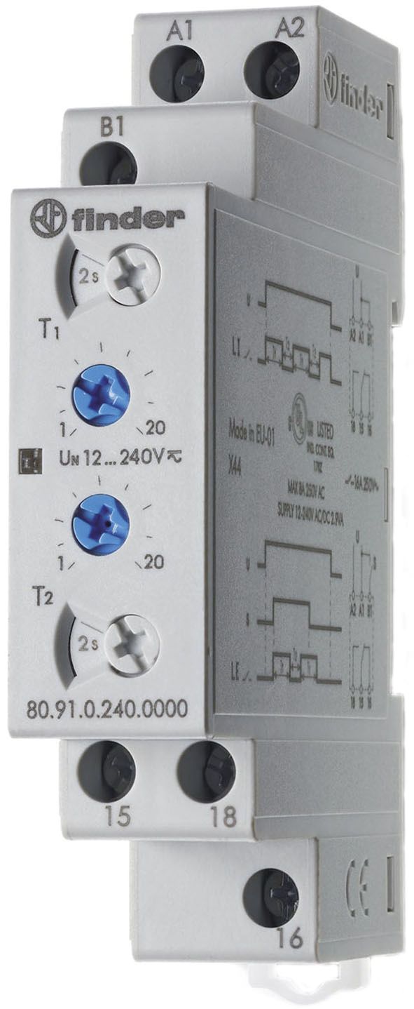Zeitrelais 12-240V/AC 0.1s-24h takt Imp Funktion taktend mit Impuls beginnend