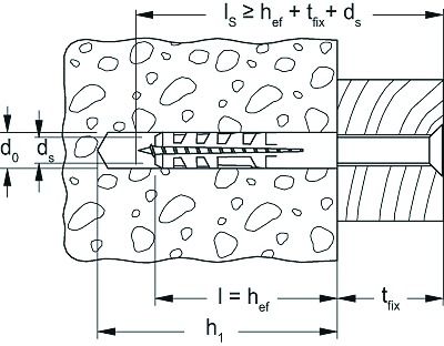 Spreizdübel Ø10x50mm Kst Nylon 70mm Ø6-8mm f.Gasbeton f.SKT-Schr
