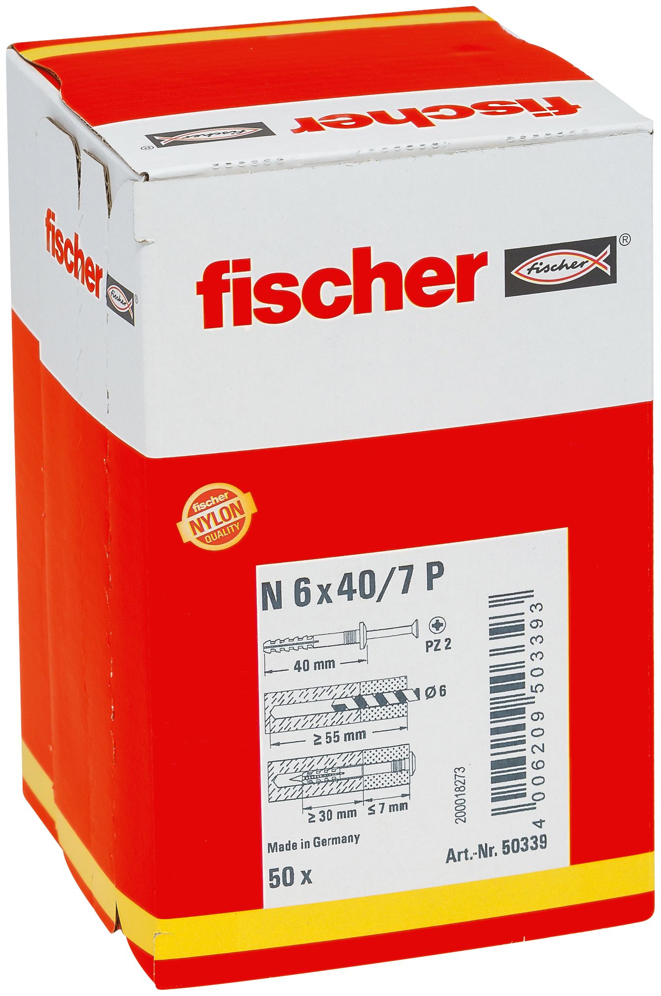 Nageldübel Ø6x40mm Kst PH Nagel