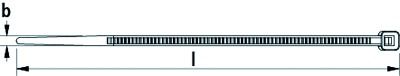 Kabelbinder L100mm natur B2,5mm hfr PA -40-80°C Polyamid (PA) KstZunge/Nase