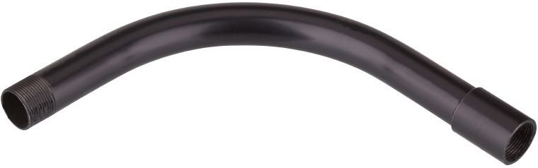 Stahl-Gewindebogen Ø40mm lack Muffe hfr sw Mit Muffe