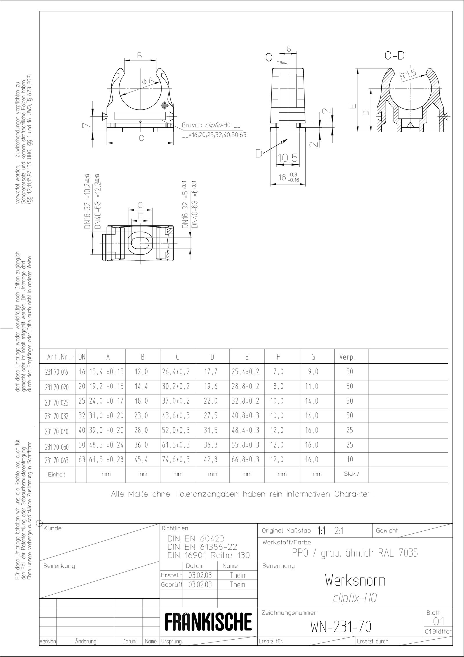 Befestigungsschelle Rohr Ø32mm Kst unbeh