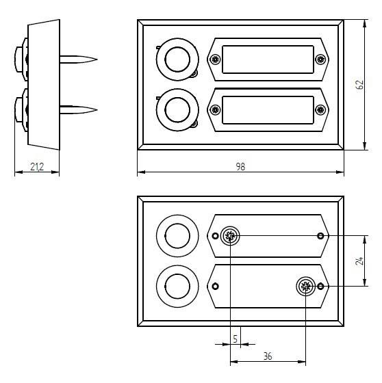 Klingeltableau syst.unabh AP 2tast alu