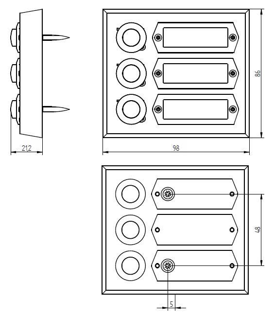 Klingeltableau syst.unabh AP 3tast alu