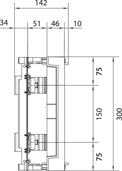Verteilerbaugruppe REG universN 24TE 2st 300x500x125mm