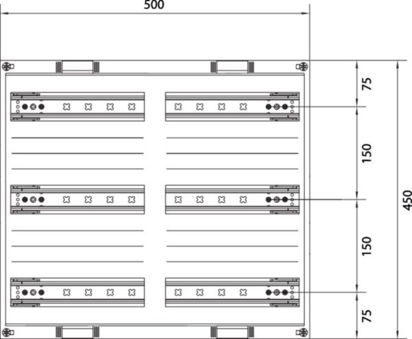 Verteilerbaugruppe REG universN 24TE 3st 450x500x125mm
