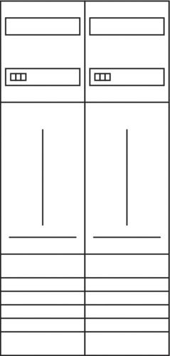 Komplettfeld 63A 2Z 3PBf 4V 1050x500mm 3-Punkt-Befestigung 5p 300mm