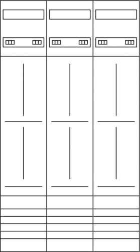 Komplettfeld 63A 6Z 3PBf 6V 1350x750mm 3-Punkt-Befestigung 5p 300mm