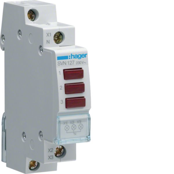Leuchtmelder REG 230V rt LED 0,8W AC 1TE 62mm IP20