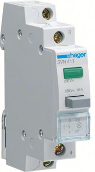 Taster REG 1S 16A 230VAC Signlamp gn LED m.Signallampe 1TE