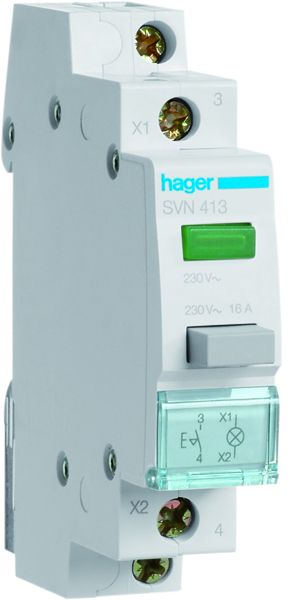 Ausschalter REG 1S 16A 250V gn LED 1TE Aus+Kontrleucht