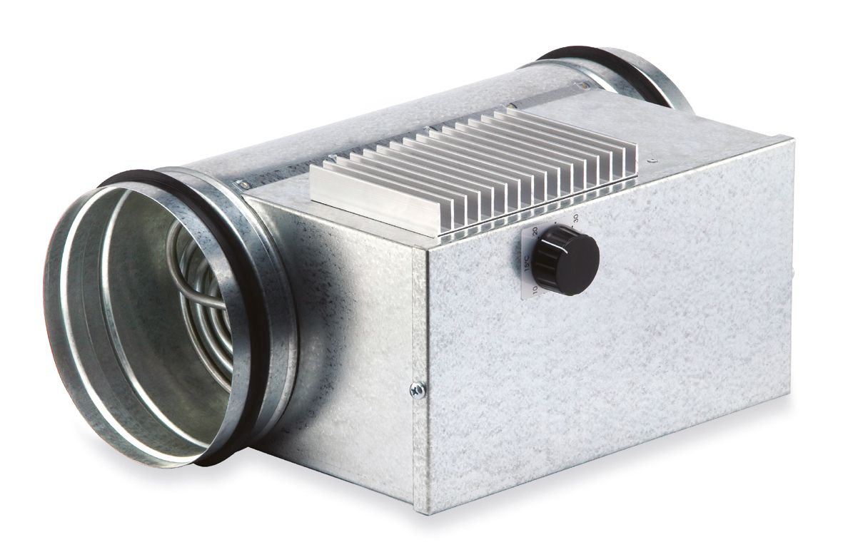 Elektro-Heizregister 5kW 3x 400 VV IP20 Ø200mm 290x380mm ST