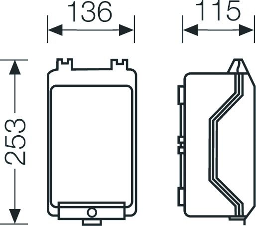 Leergehäuse Kst IP65 B136xH253xT115mm ET95mm geschl