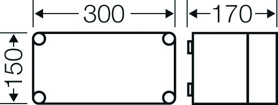 Leergehäuse Kst IP65 B300xH150xT170mm ET146mm geschl