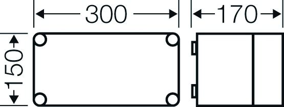 Leergehäuse Kst IP65 B300xH150xT170mm ET146mm geschl