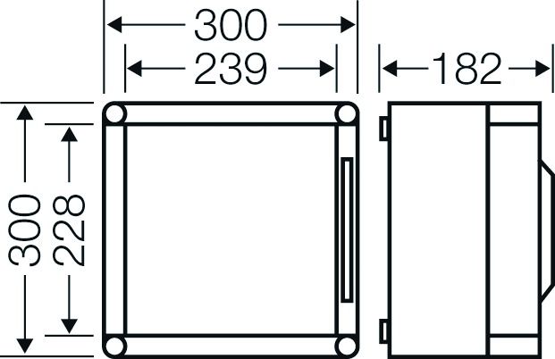 Leergehäuse Kst IP65 B300xH300xT182mm ET115mm geschl