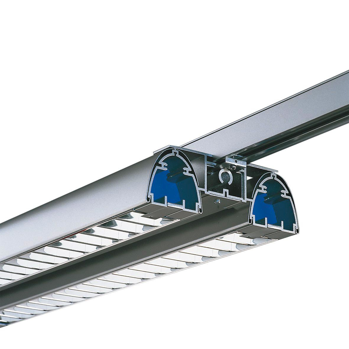 Schienenstrahler 2x54W EVG G5 si mt IP20 Alu breitstrahlend 3Ph 1231x200x70mm