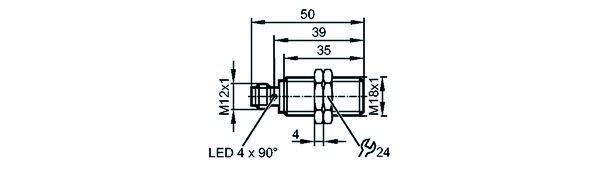 Näherungsschalter ind DC Ø18x39mm 5mm Steck-M12 PNP 10-36V bündig 500Hz Zyl