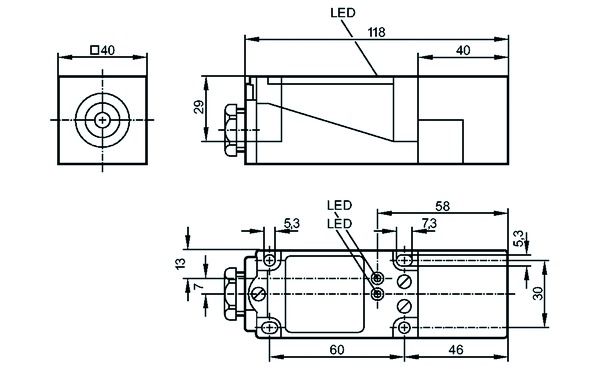 Näherungsschalter ind DC Klemme PNP 20mm 10-60V bündig 150Hz Quader