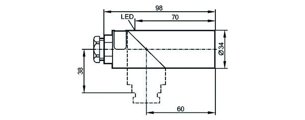 Näherungsschalter ind DC Kabel PNP 20mm 10-36V n.bündig 350Hz Zylinder_gl