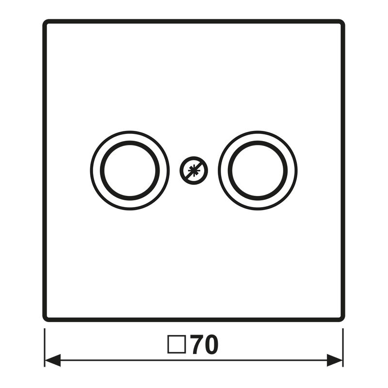 Zentralplatte Ant.dose 2f LS alu Schraubbef ohne